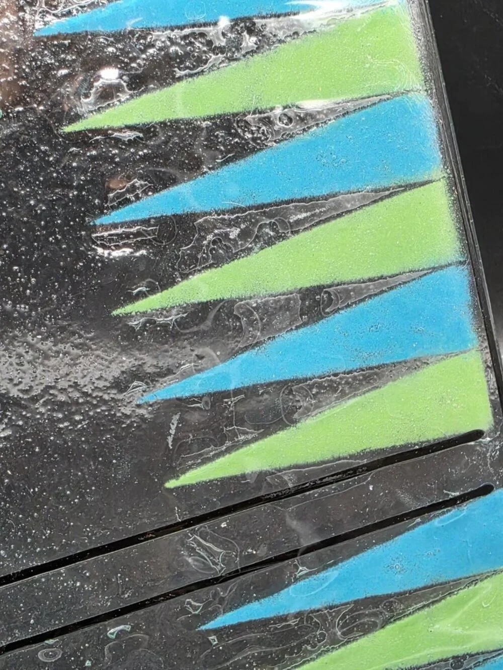 Fused Art Glass Backgammon Abstract MCM Serving Dish Or Game Board Signed